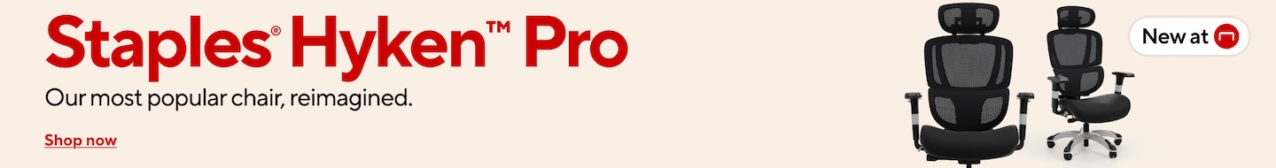 New At Staples; Staples Hyken Pro; Our most popular chair, reimagined. Shop Now.