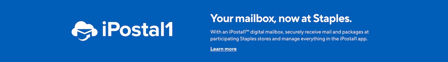 iPostal1 Your mailbox, now at Staples. With an iPostal1™ digital mailbox, securely receive mail and packages at participating Staples stores and manage everything in the iPostal1 app. Learn more