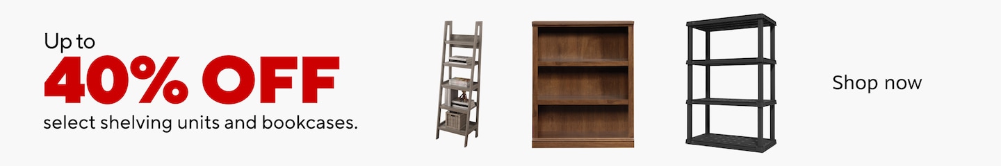 Up to 40% off select shelving units and bookcases. Shop now
