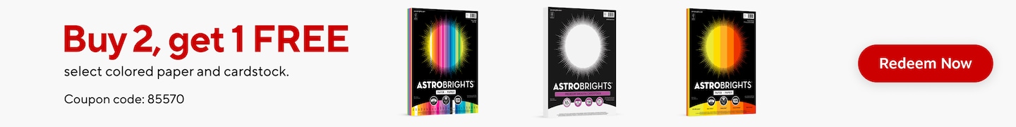 Buy 2, get 1 FREE select colored paper and cardstock