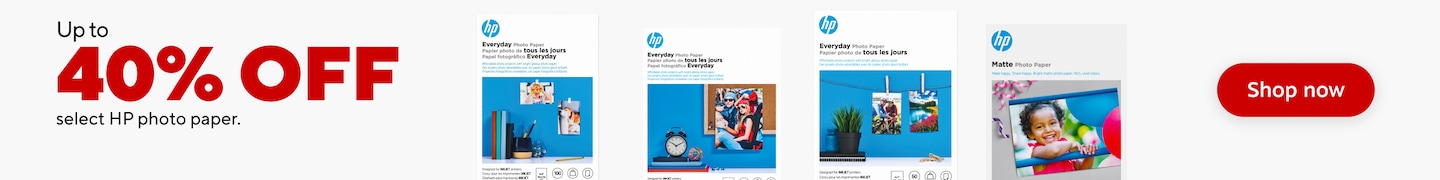 Up to 40% OFF select HP photo paper. Shop now