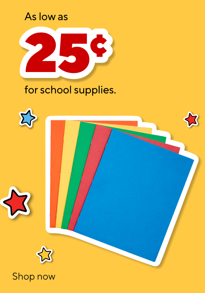 As low as $0.25 school supplies