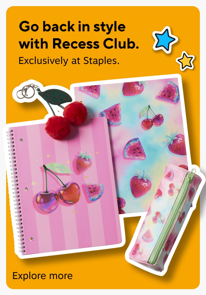 Go back in style with Recess club. Exlusively at Staples