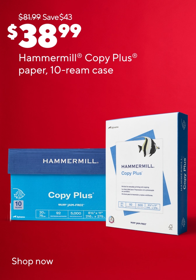 Only 38.99 for Hammermill Copy Plus paper, 10-ream case Shop now
