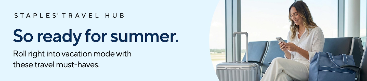 Staples Travel Hub So ready for summer. Roll right into vacation mode with these travel must-haves