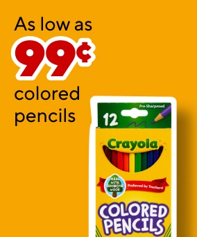 As low as 99c colored pencils