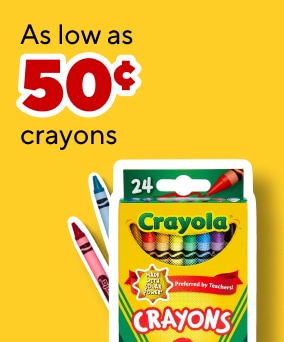 As low as 50c crayons