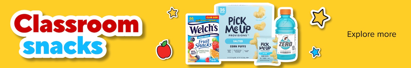 Classroom snacks. Explore more