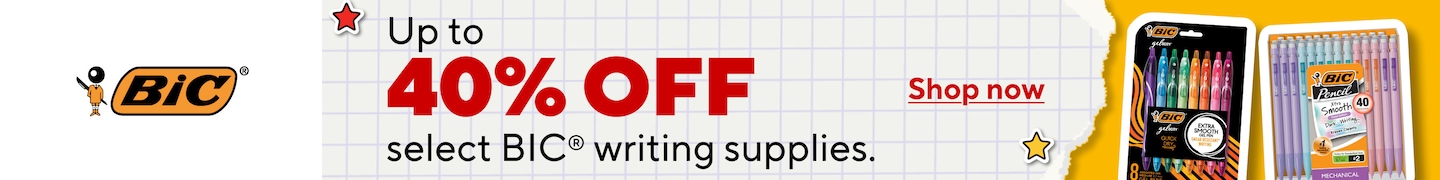 BIC. Up to 40% off select BIC writing supplies. Shop now.