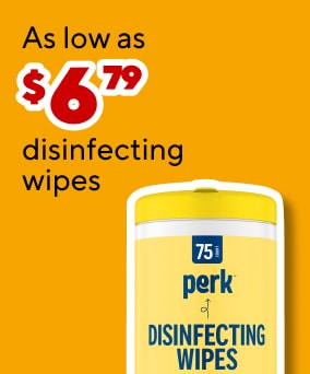 As low as $6.79 disinfecting wipes