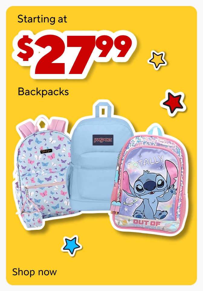 Starting at $27.99 Backpacks Shop now