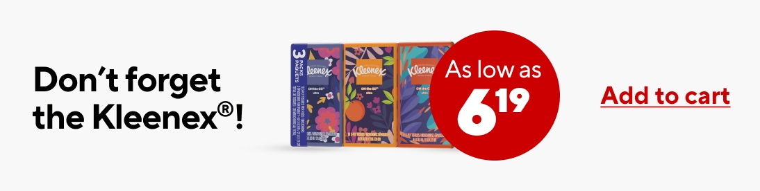 Dont forgot the Kleenex! As low as 6.19. Add to cart