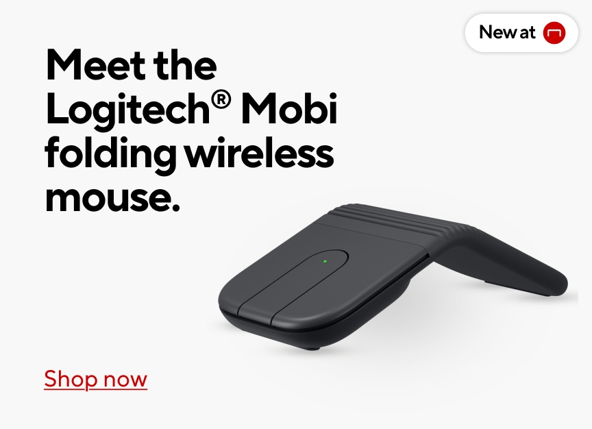 New at staples. Meet the Logitech Mobi folding wireless mouse. Shop now