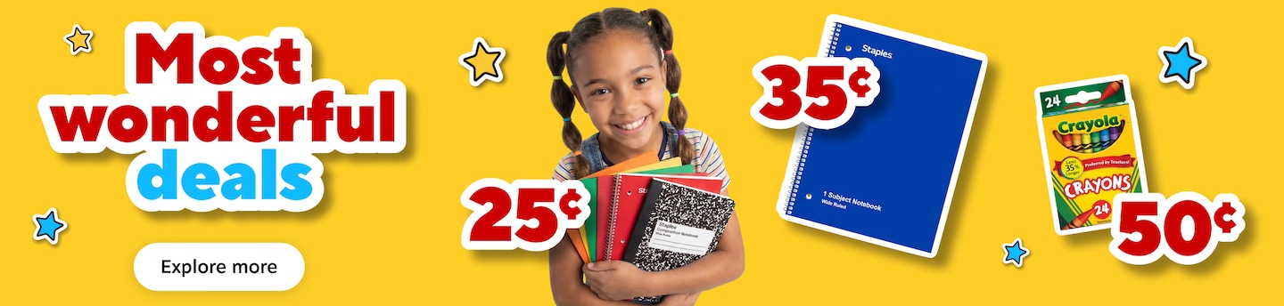 Most wonderful deals As low as $0.25 for school supplies. Explore more