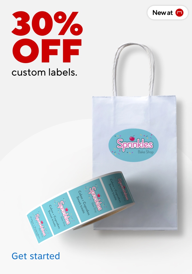 30% off custom labels. Get started.
