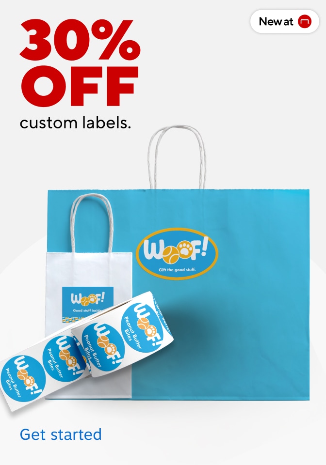 30% off custom labels. Get started.