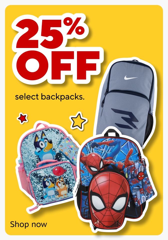 25% off select backpacks. Shop now
