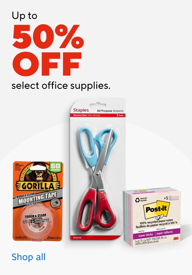 Up to 50% off select office supplies. Shop all.