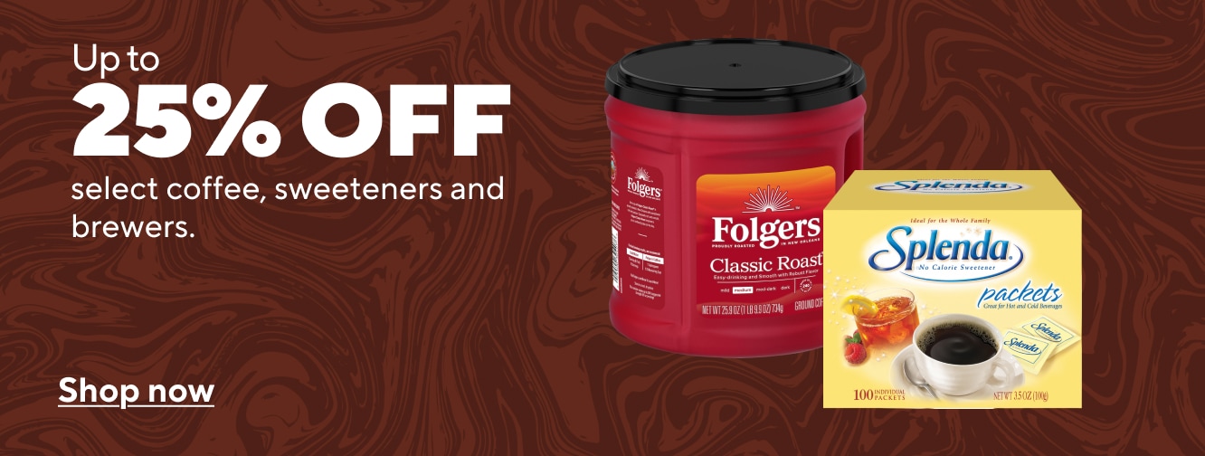 Up to 25% off select coffee, sweeteners, and brewers. Shop Now.