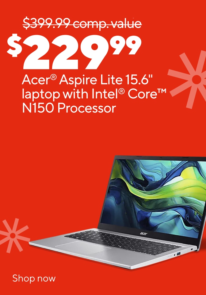 $399.99 comp. value $22999 Acer® Aspire Lite 15.6" laptop with Intel® Core™ N150 Processor acer. Shop now