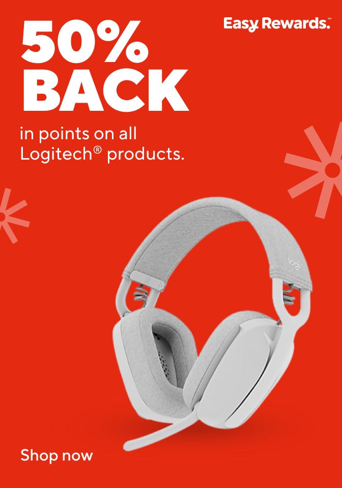 50% back in points on all Logitech products Easy Rewards. Shop now