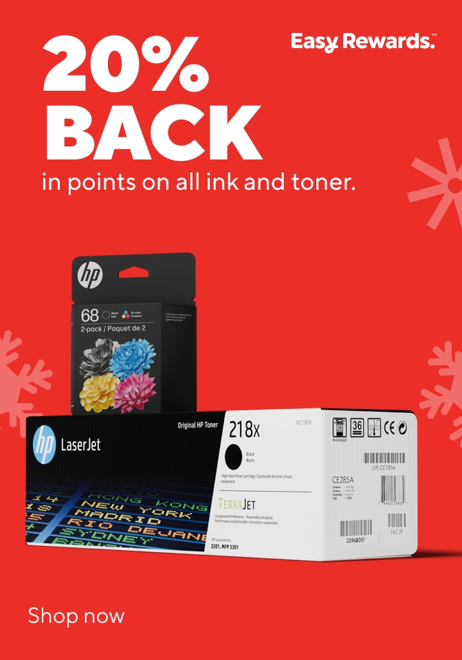 20% back in points on all ink and toner. Easy Rewards. Shop now
