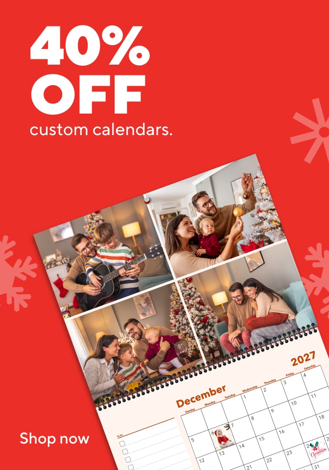 40% off custom calendars shop now
