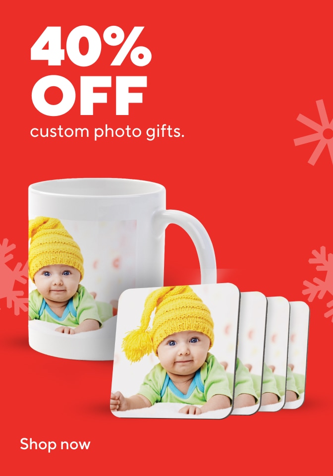 40% off custom photo gifts shop now