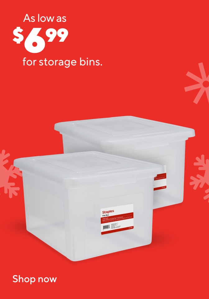 As low as $6.99 for storage bins. Shop now.