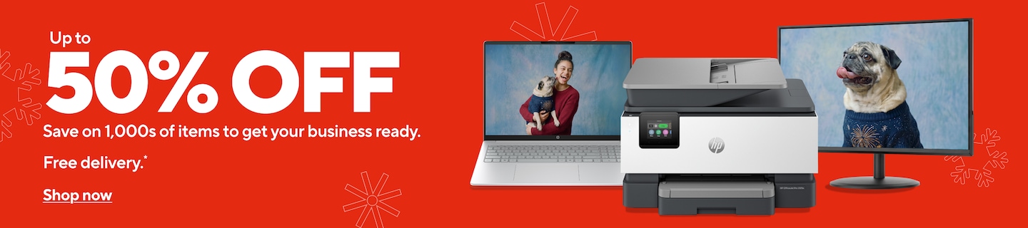 Up to 50% off Save on 1,000s of items to get your business ready. Free delivery.* Shop now