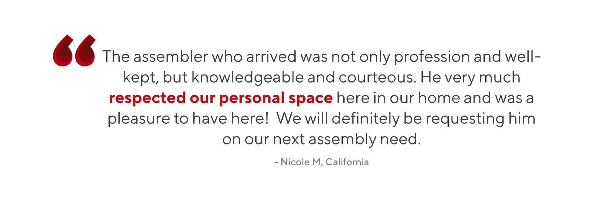 Customer testimonial