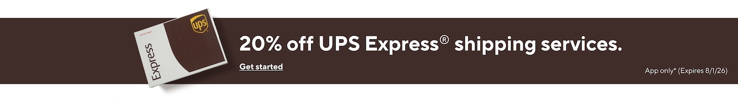 20% off UPS Express® shipping services. Get started