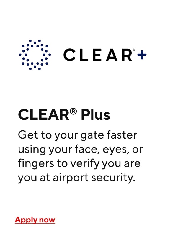CLEAR® Plus. Get to your gate faster using face, eyes or fingers to verify you at security. Apply now https://enroll.clearme.com/enroll/?utm_source=staples&utm_medium=web